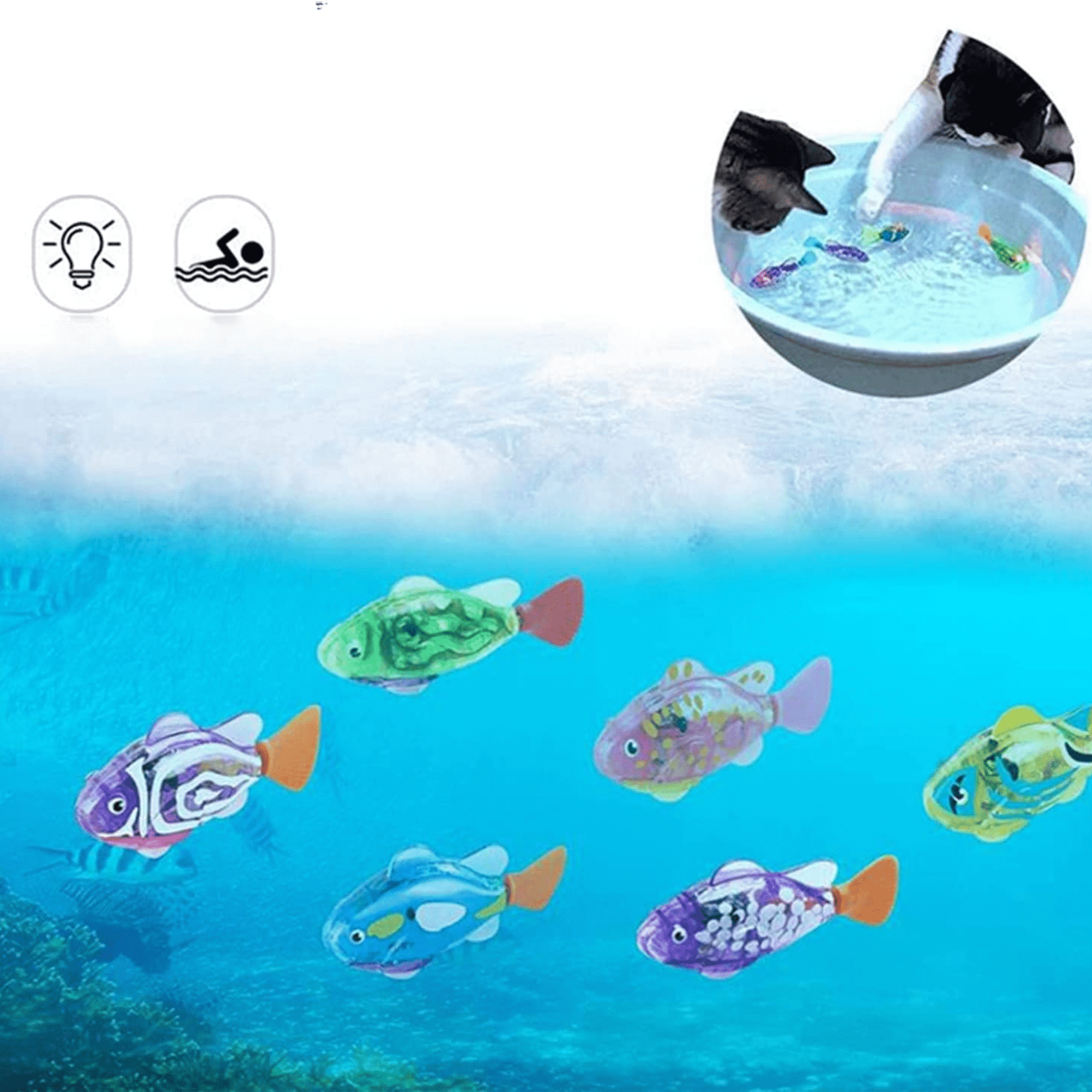 AquaWhirl - Interactieve Zwemmende Kattenvisjes - Mivero