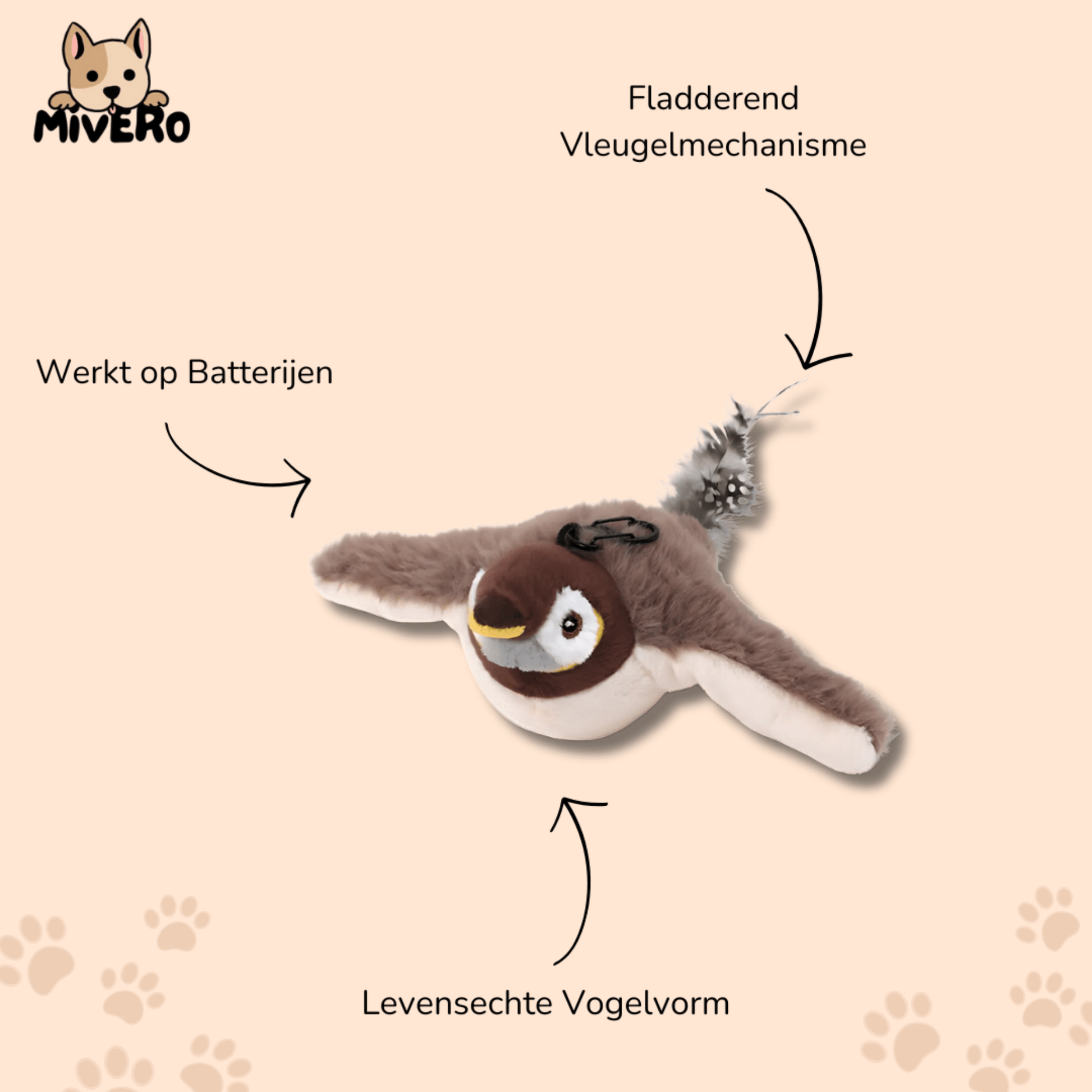 ChirpFly - Katten Speelgoed Interactieve Vogel 2.0 - Mivero