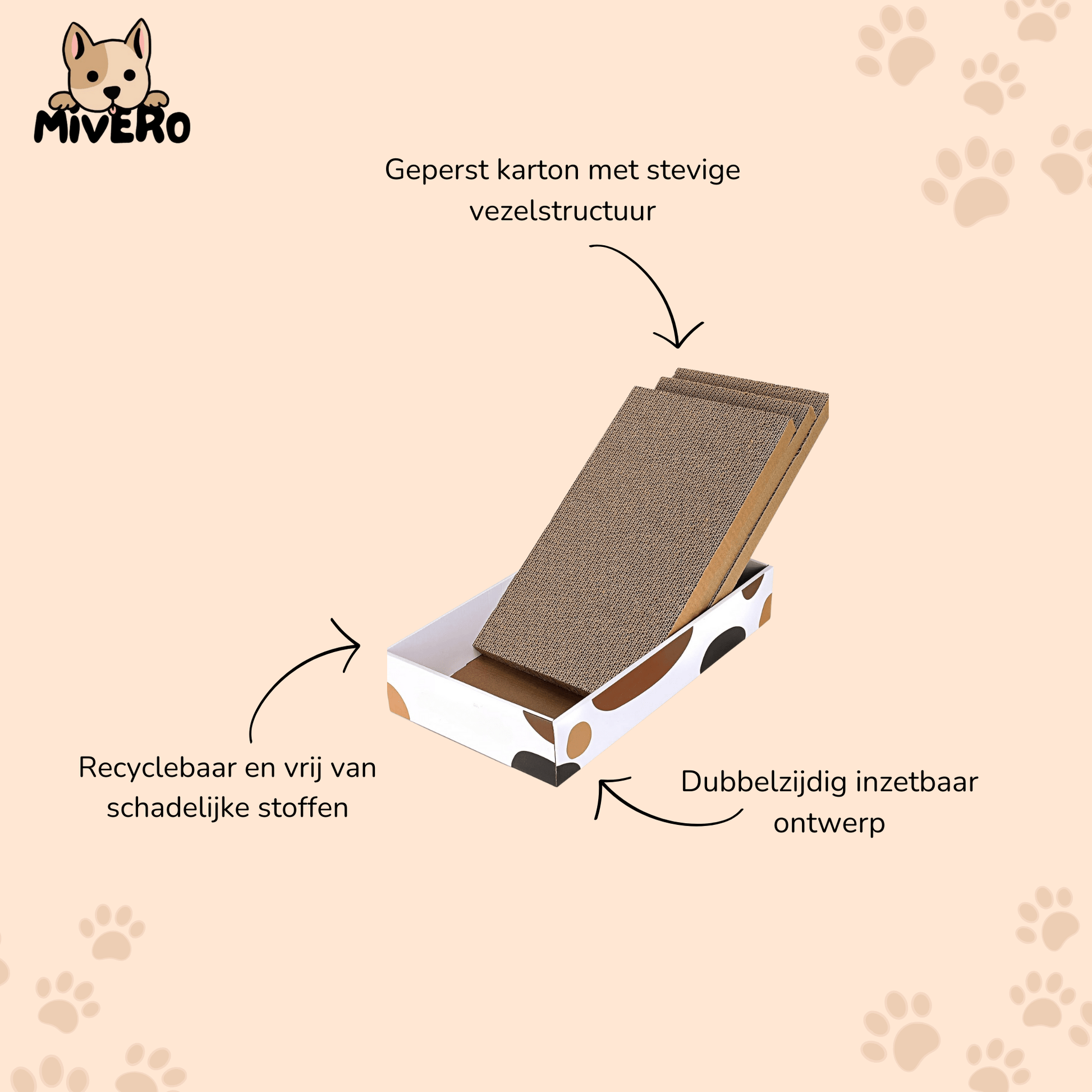 Clawver - Omkeerbare Kartonnen Krabplanken - Mivero