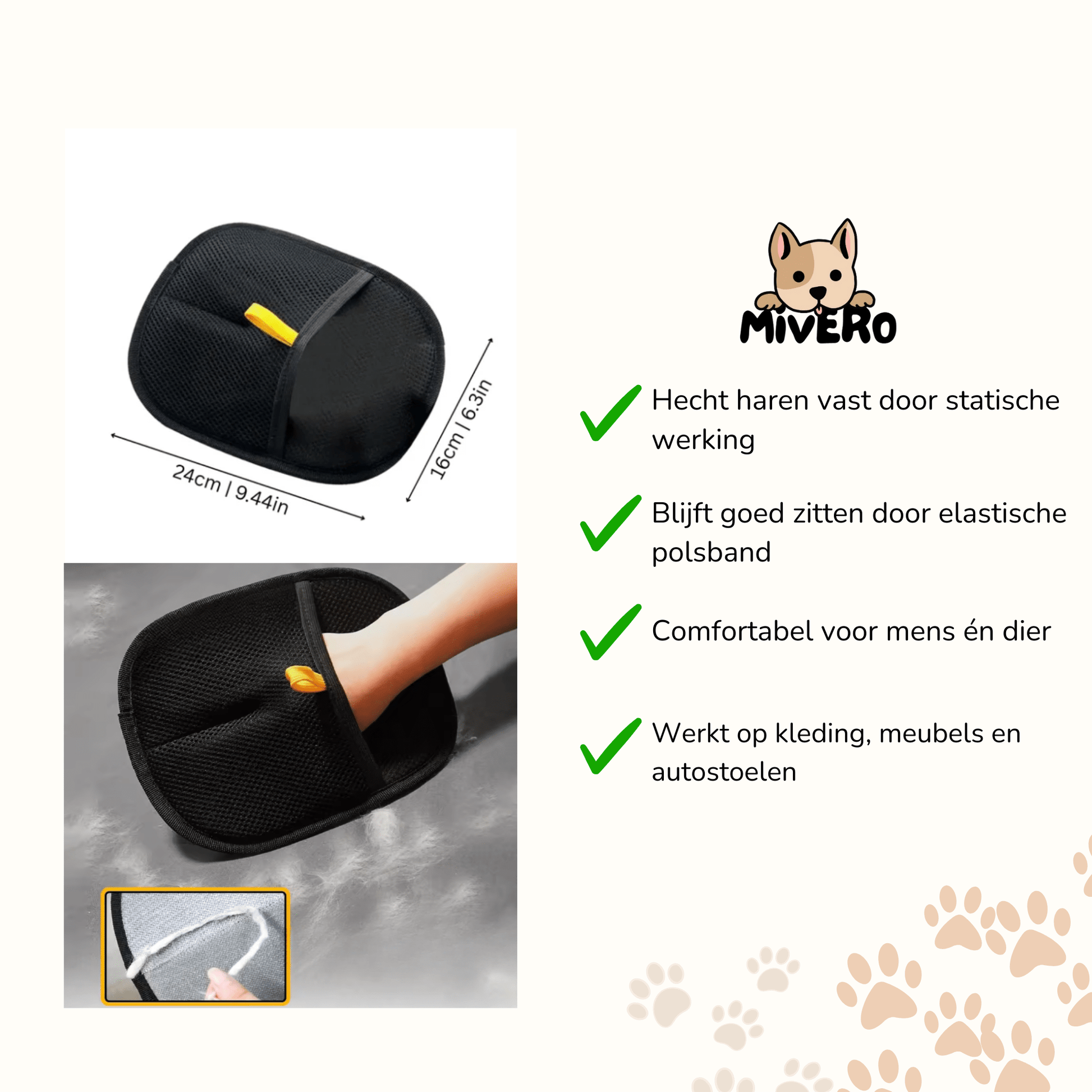 Cleanzo - Elektrostatische Verzorgingshandschoen - Mivero