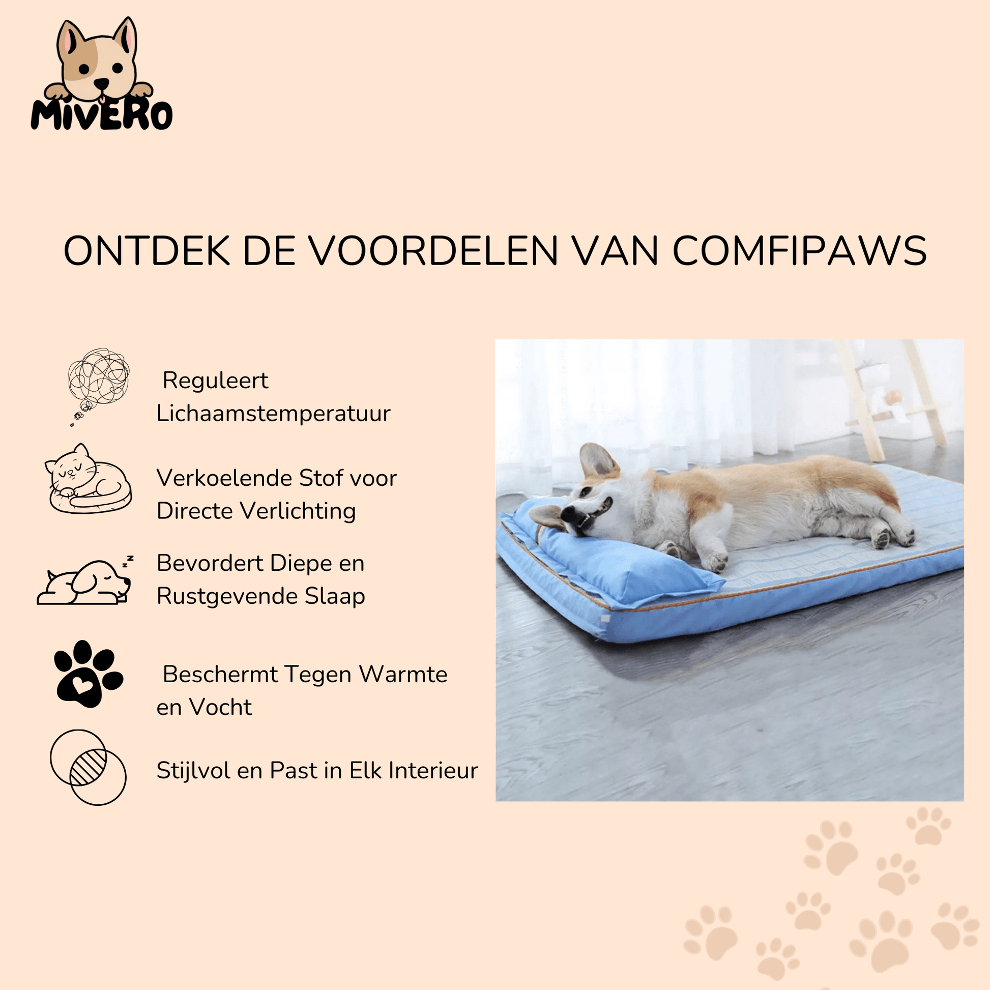 ComfiPaws - Orthopedisch Wasbaar Hondenbed - Mivero