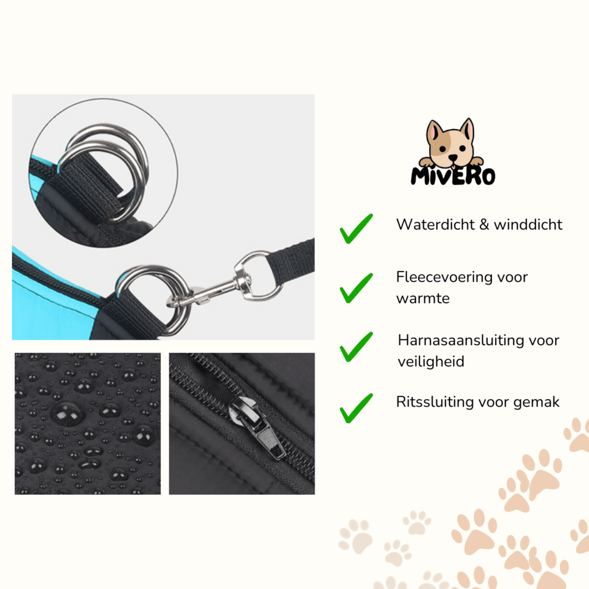 ComFura - Waterdichte Fleece Hondenjas - Mivero