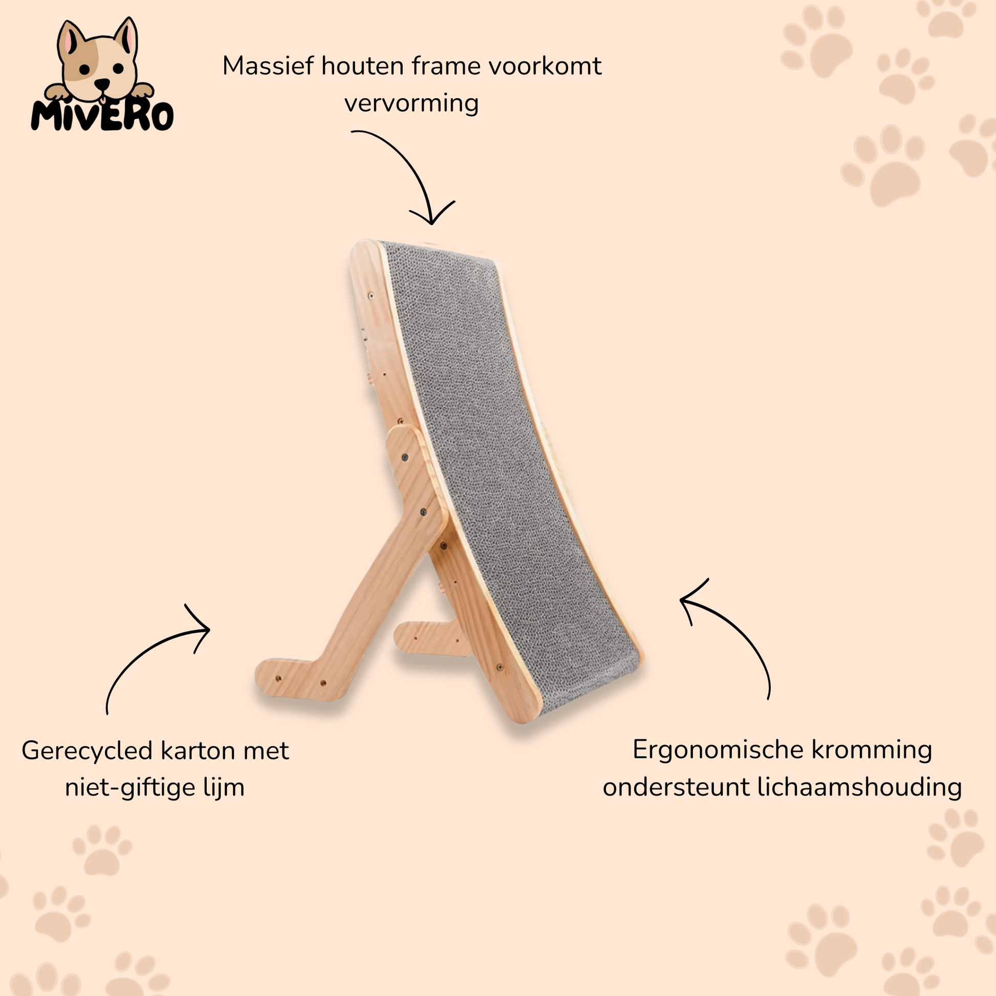 Craddle - Verstelbare Kartonnen Kattenlounge - Mivero