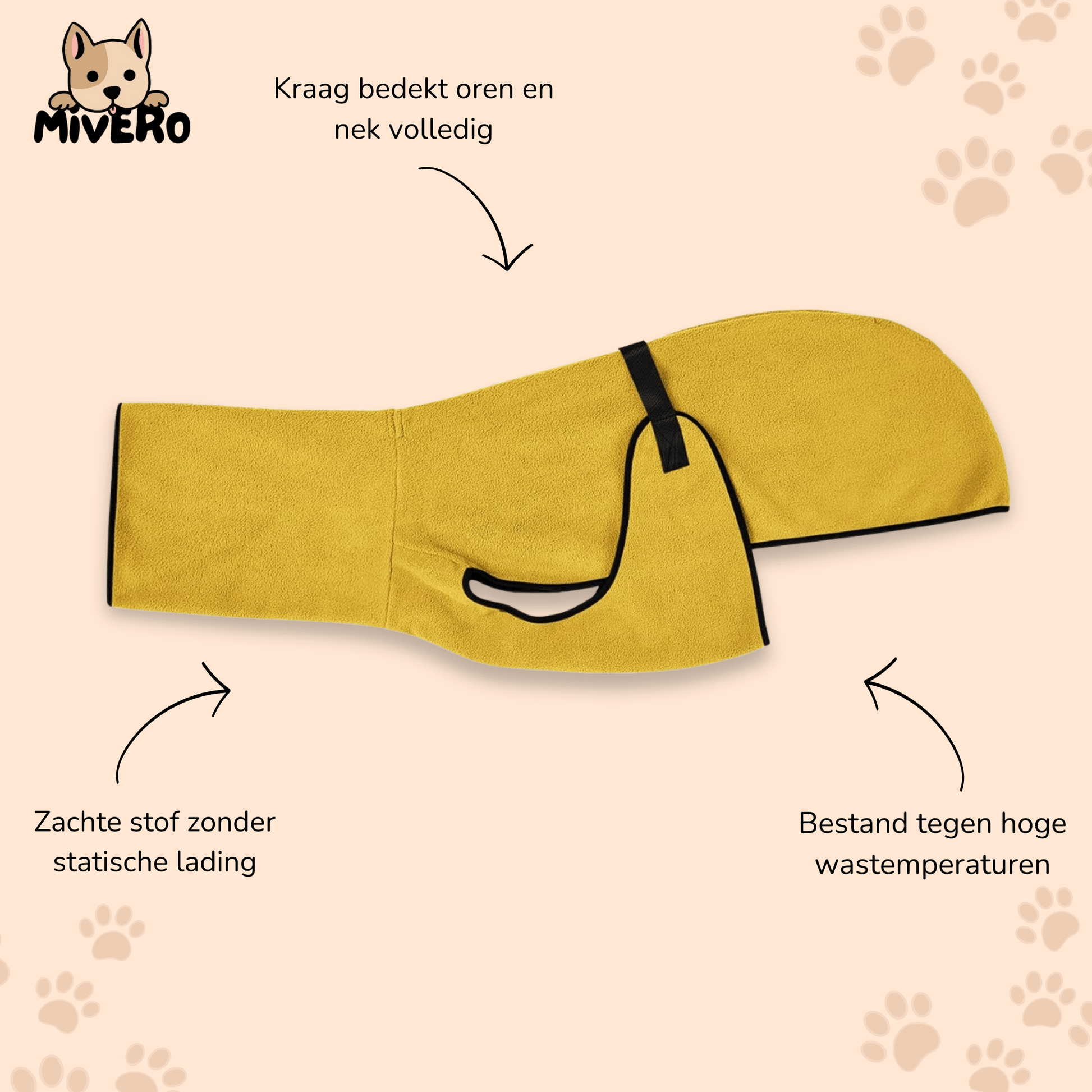 CuddleCoat - Absorberende Katoen - Frotté Hondenbadjas - Mivero