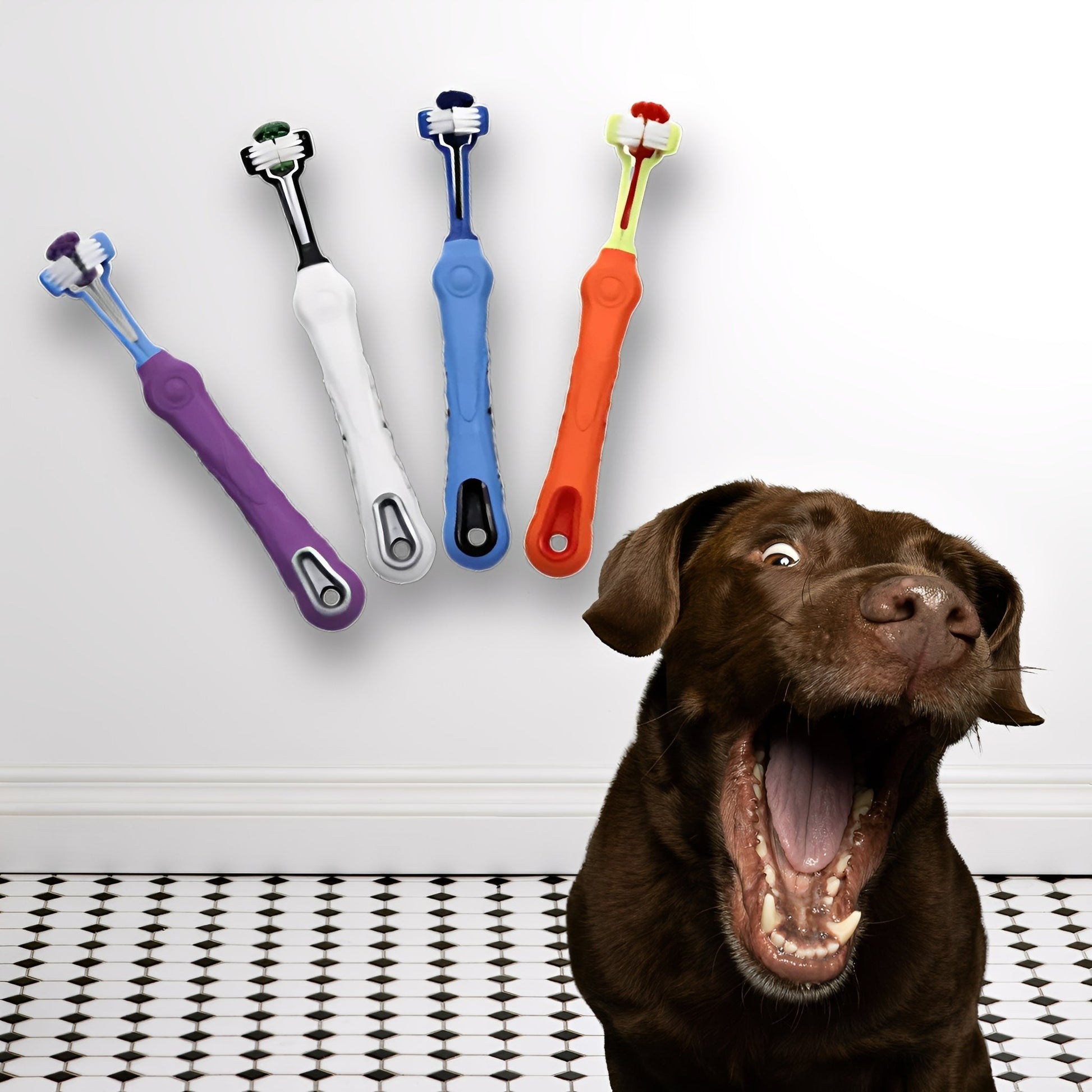 DentaPup - Ergonomische dubbelzijdige hondentandenborstel - Mivero