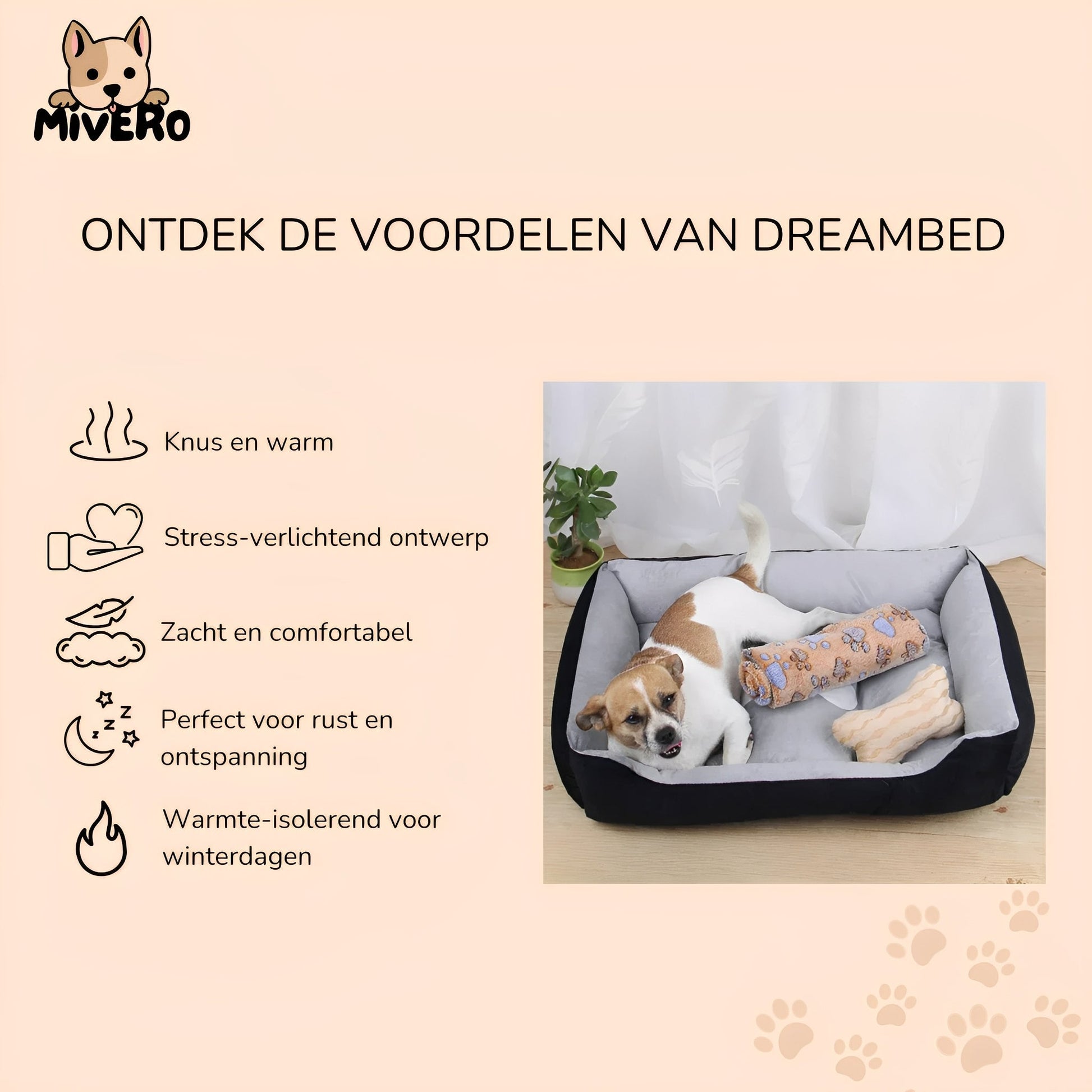 DreamBed - Pluche Knusse Huisdierenmand - Mivero