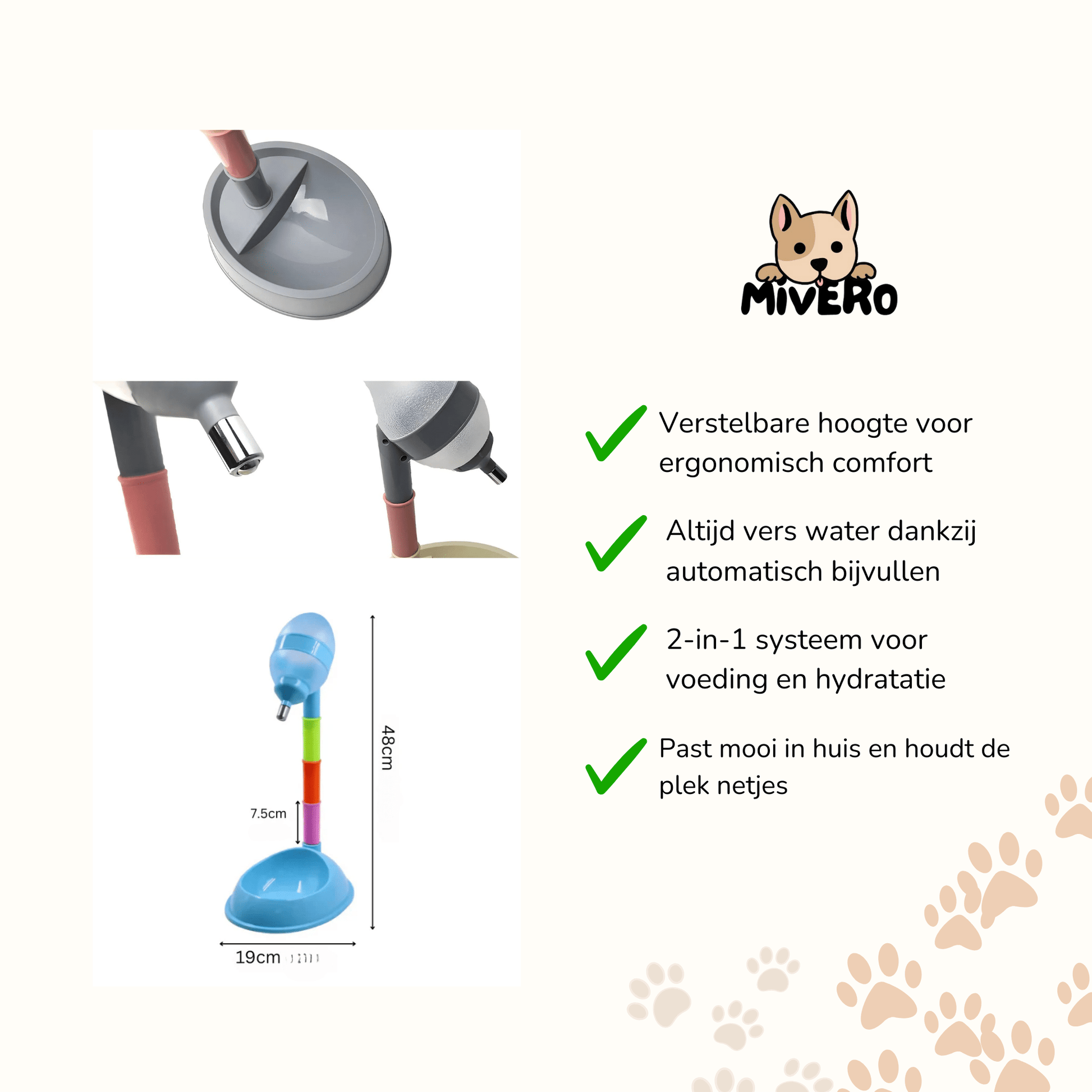 Drinksy - Ergonomische Automatische Voerbak - Mivero