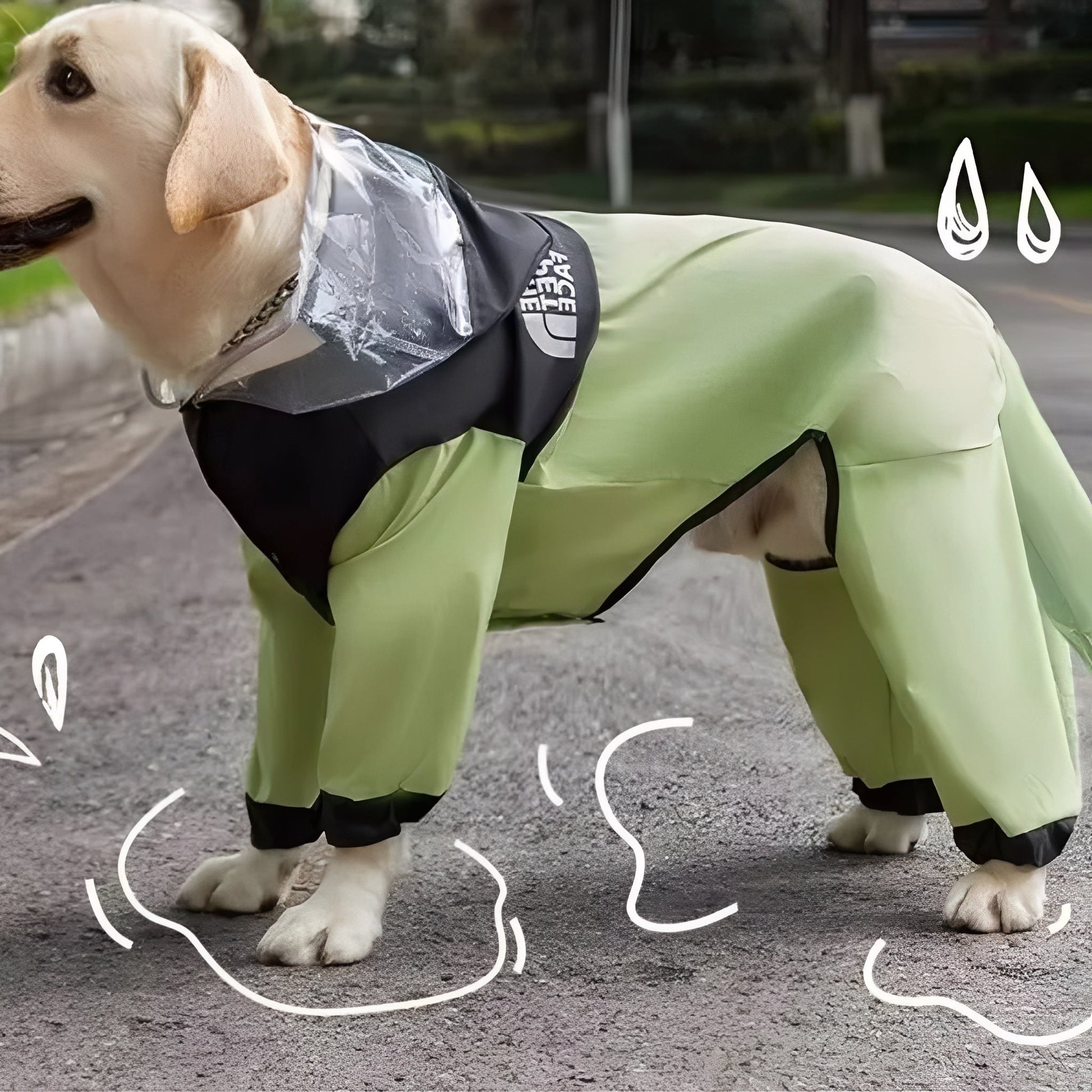 Drytail - Waterdichte Transparante Hondenregenjas - Mivero