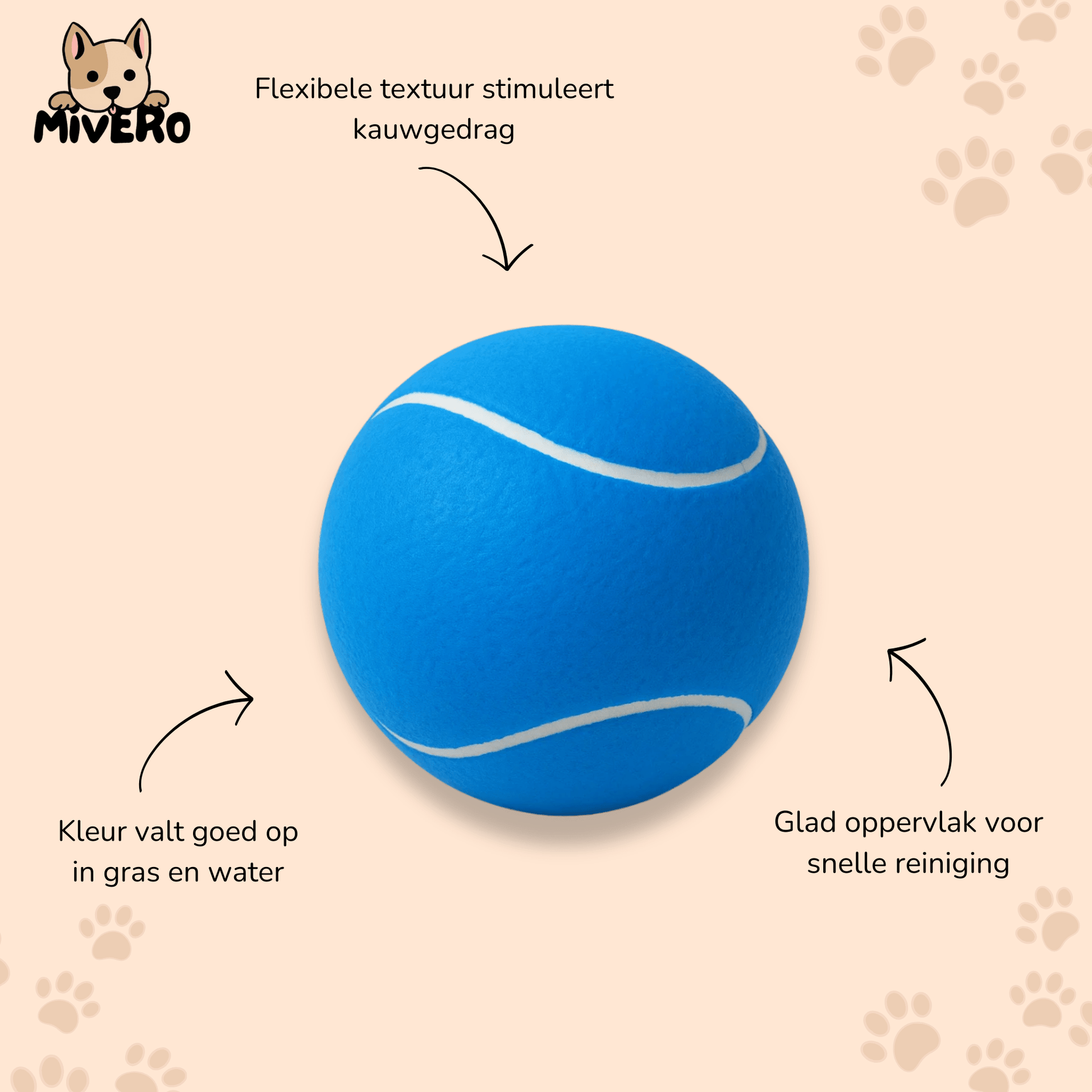 FangPlay - Natuurkautschuk Kauwbestendige Hondenbal - Mivero