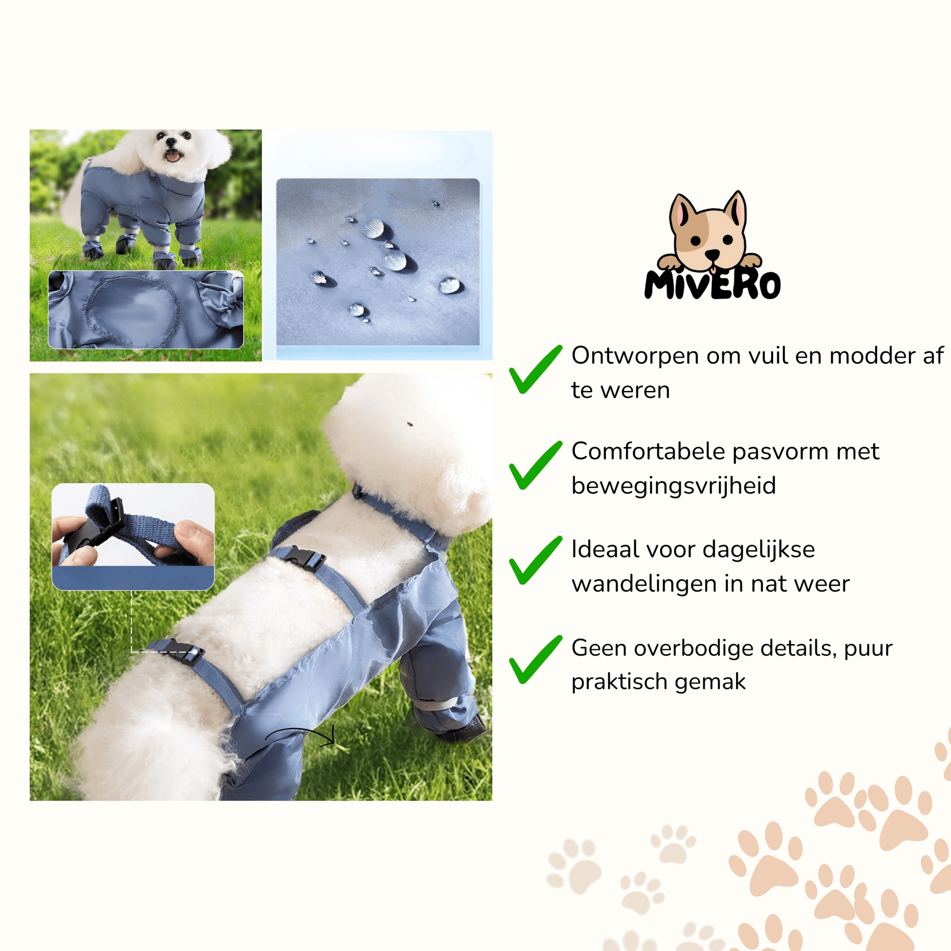 FetchCoat - Vuilafstotende Lichtgewicht Hondenjas - Mivero