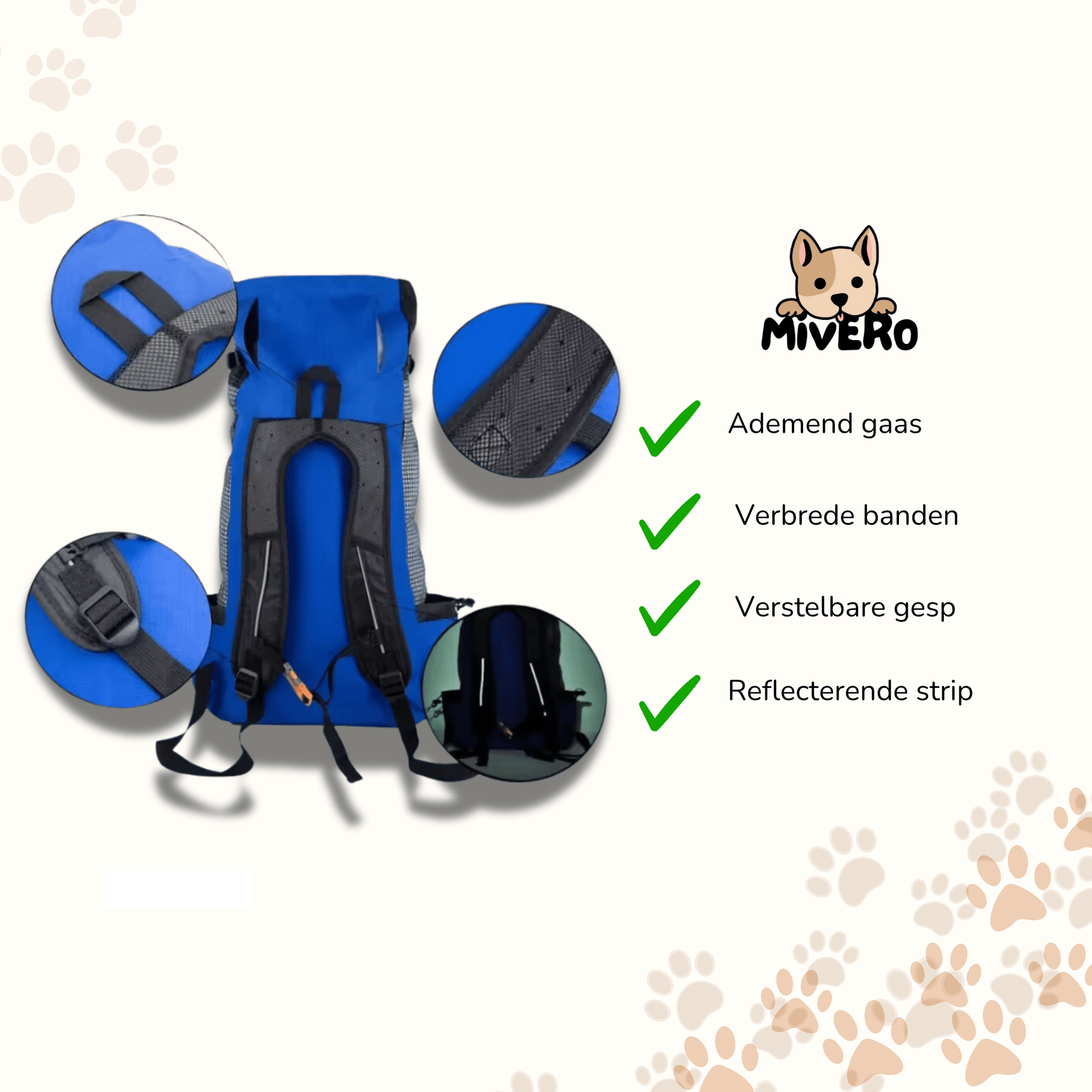 PawPack - Ergonomische Hondendraagzak Rugzak - Mivero