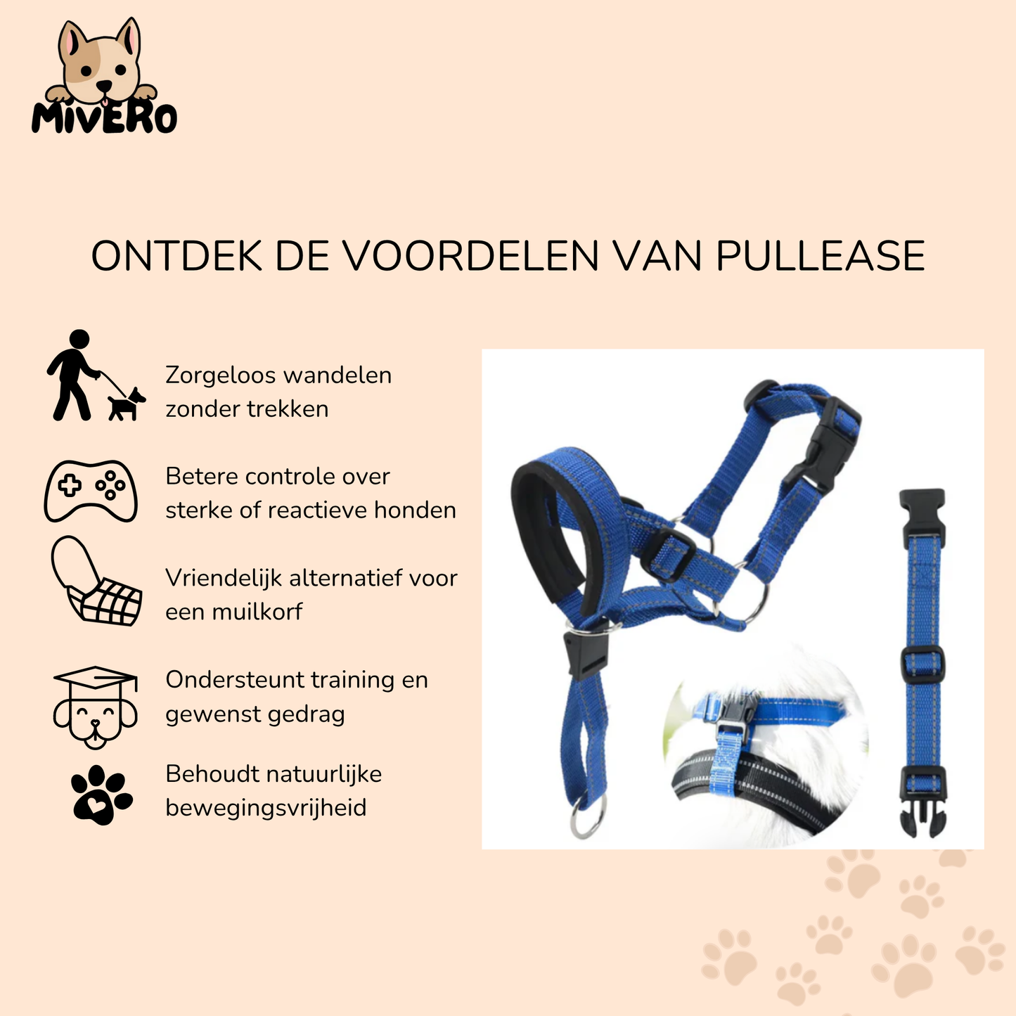 PullEase - Padded Anti-Trek Hoofdharnas