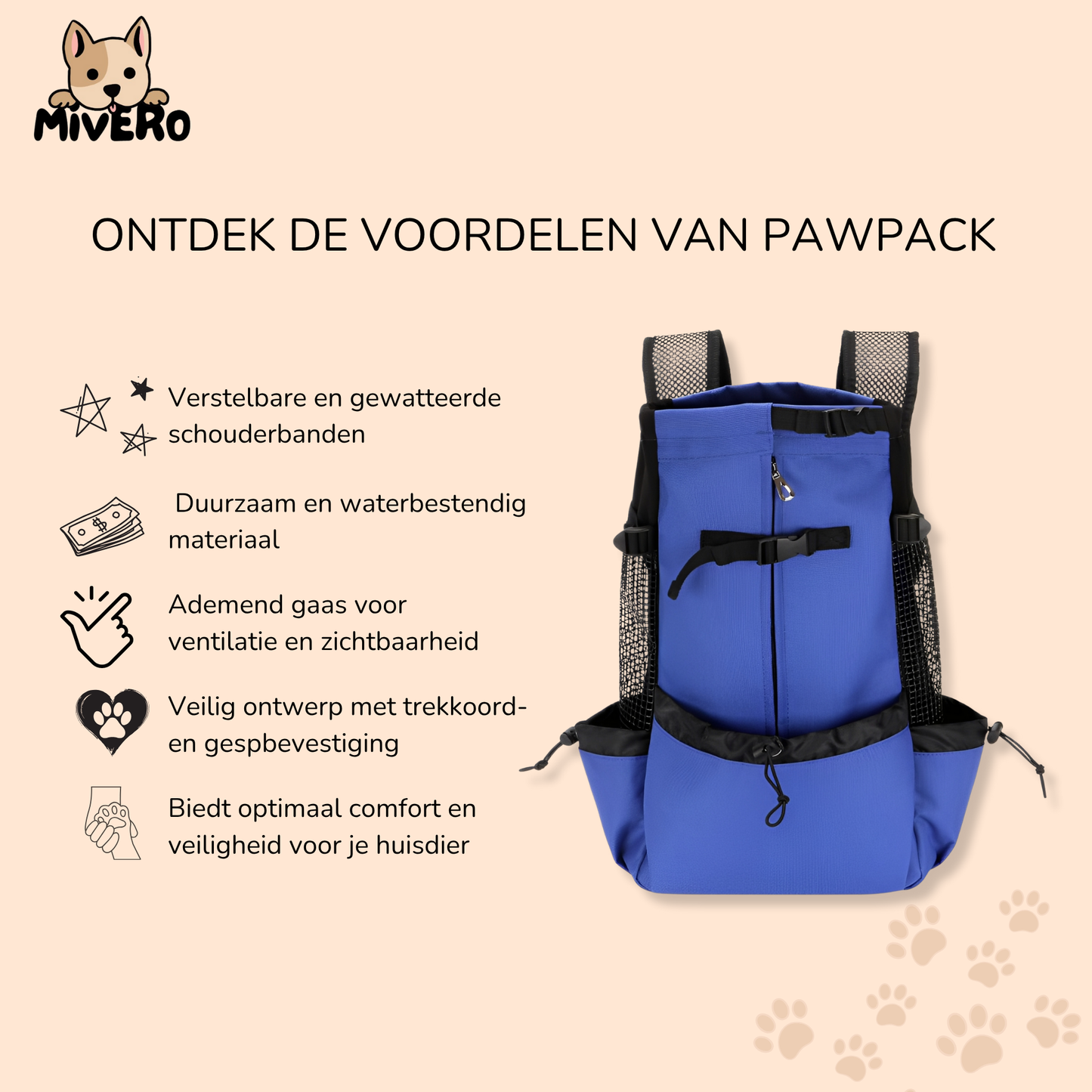 PawPack - Ergonomische Hondendraagzak Rugzak