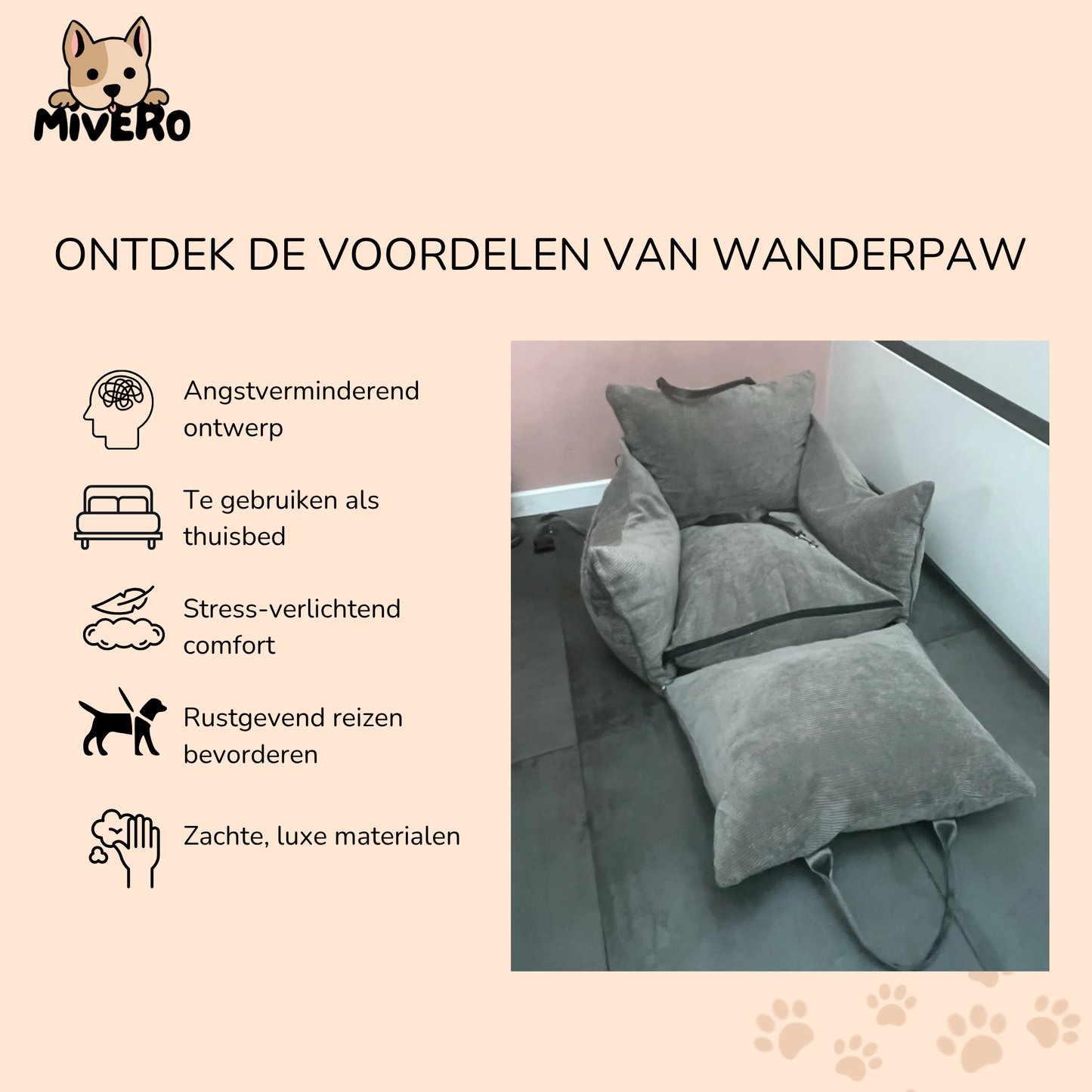WanderPaw - Verhoogd Veiligheids Hondenbed