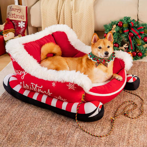 SnoozeSleigh - Comfortabel Kerst Hondenbed