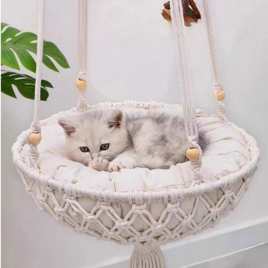 Hangara - Macramé Hangende Kattenmand