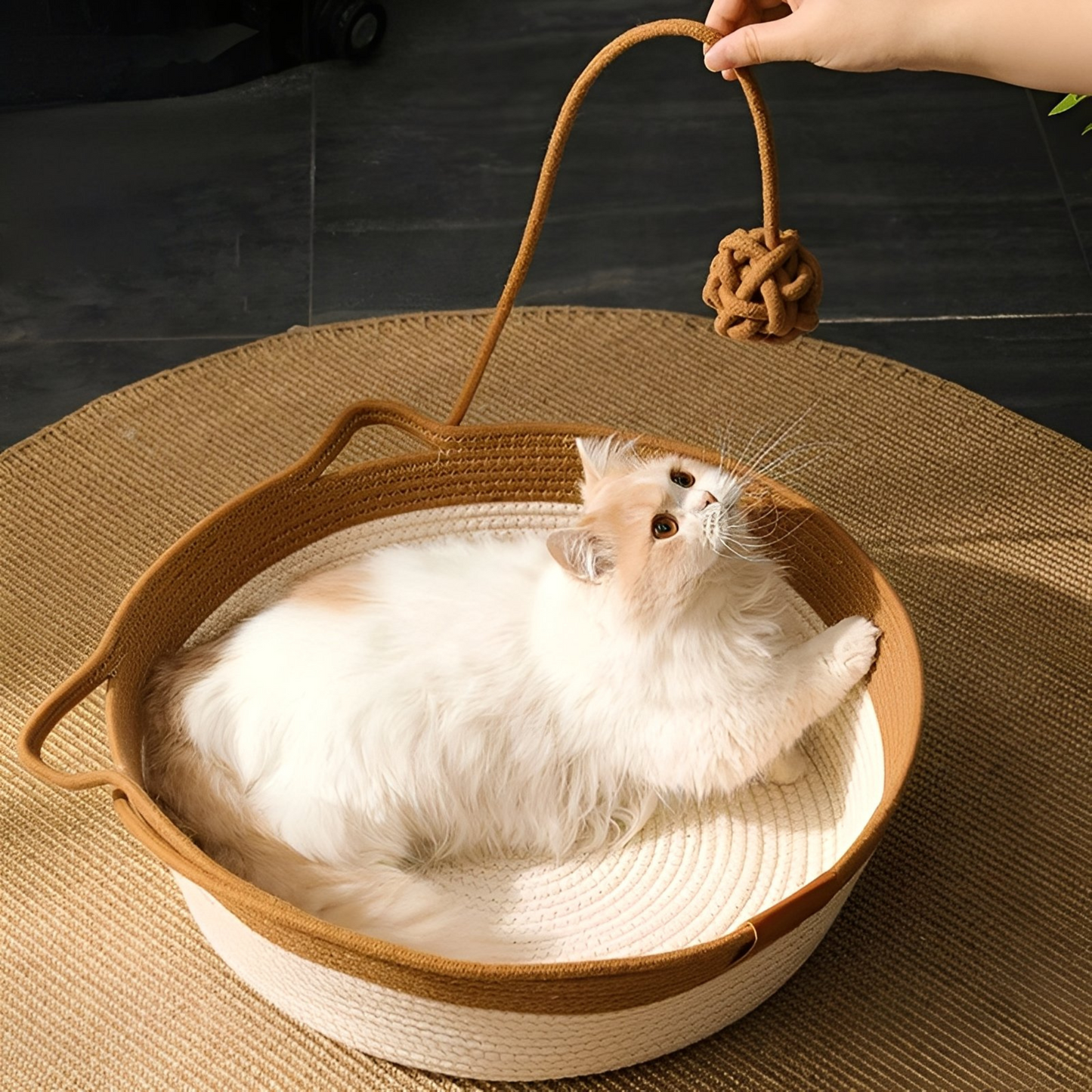 PawBasket - Katoenen Gevlochten Kattenmand