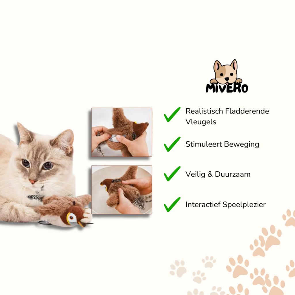 ChirpFly - Katten Speelgoed Interactieve Vogel 2.0