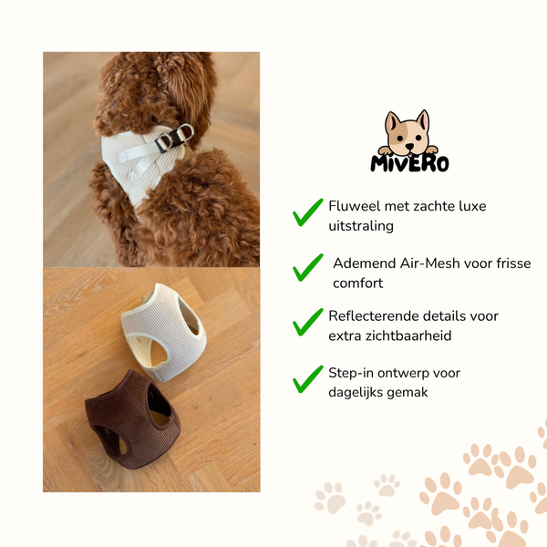 Airluxe - Fluwelen Reflecterend Hondentuigje