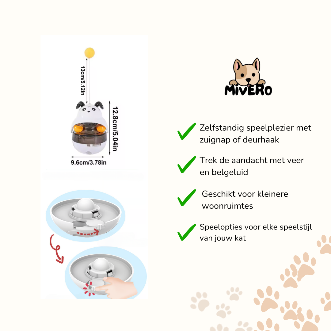 Whirlix - Veerbel Zuignap Kattenspeeltje