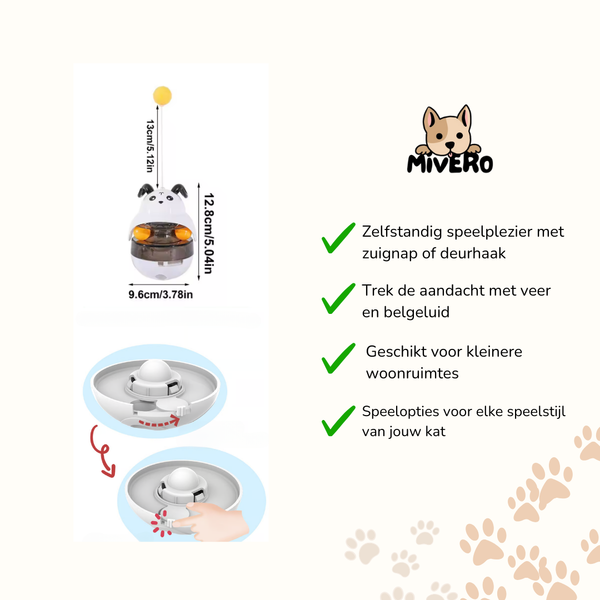 Whirlix - Veerbel Zuignap Kattenspeeltje