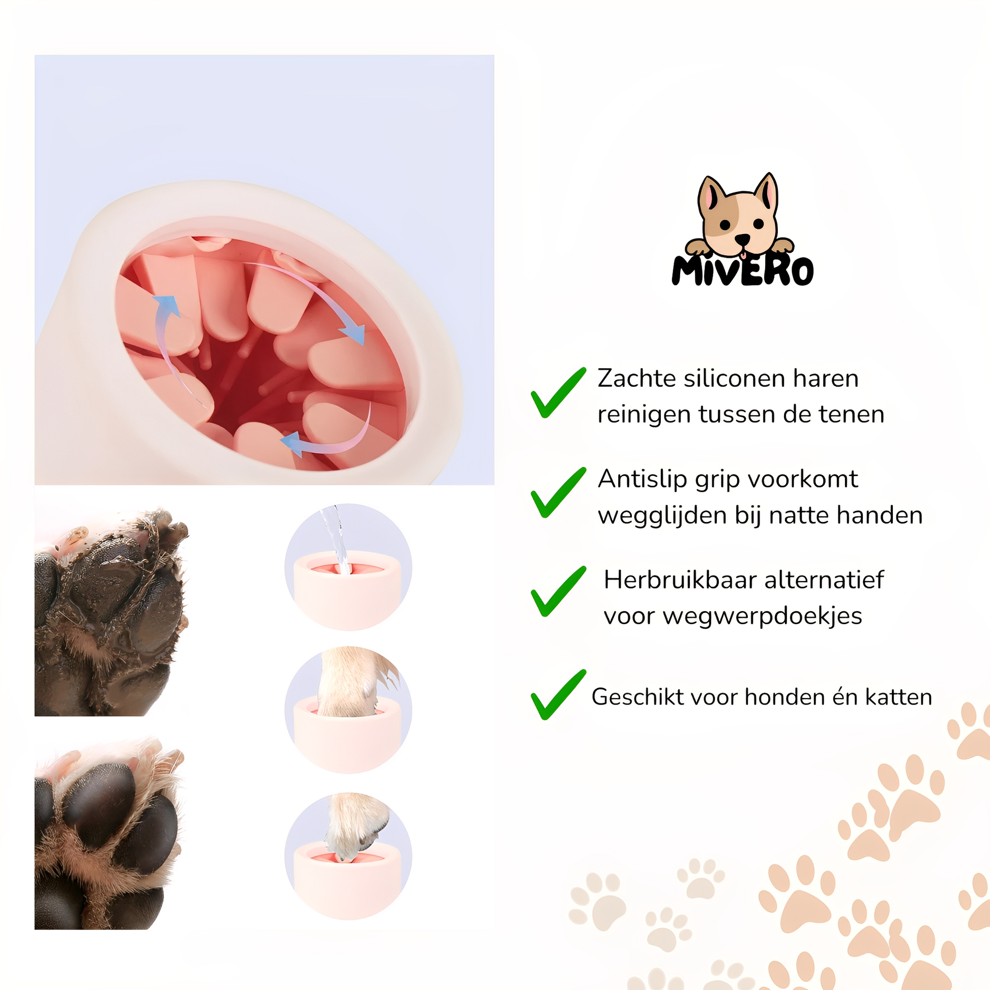 WagWash - Zelfreinigende Siliconen Pootreiniger