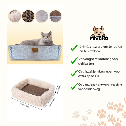Katnap - Omkeerbaar Krab Kattenbed