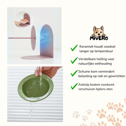 Cerakatt - Verhoogde Keramische Kattenvoerbak