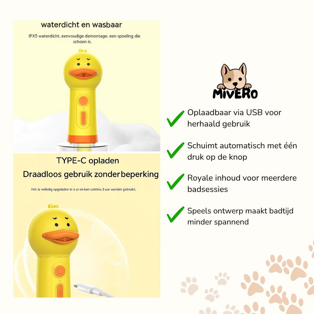 QuackSpa -  Automatische Schuimende Huisdierdispenser