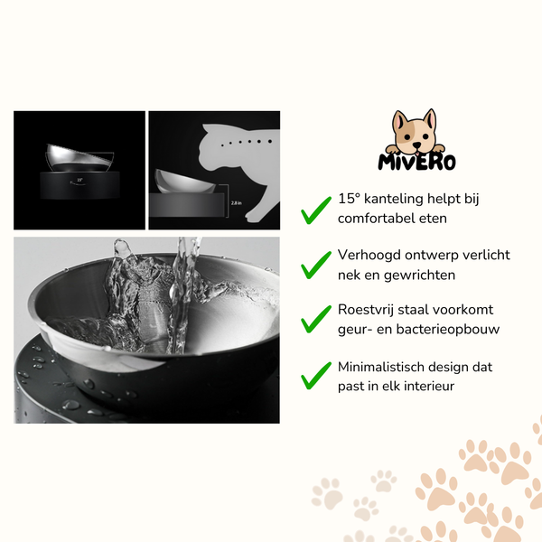 Bowlux -  Ergonomische Verhoogde Voerbak