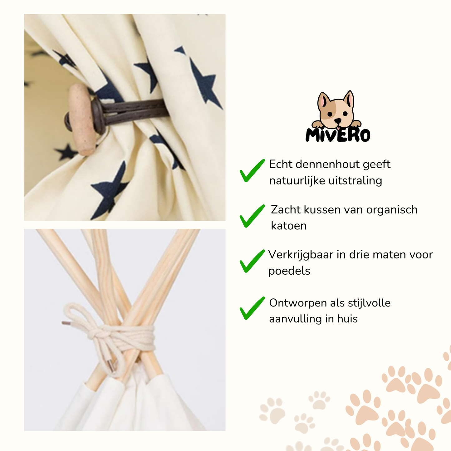 Snugwood - Houten Katoenen Hondenbed