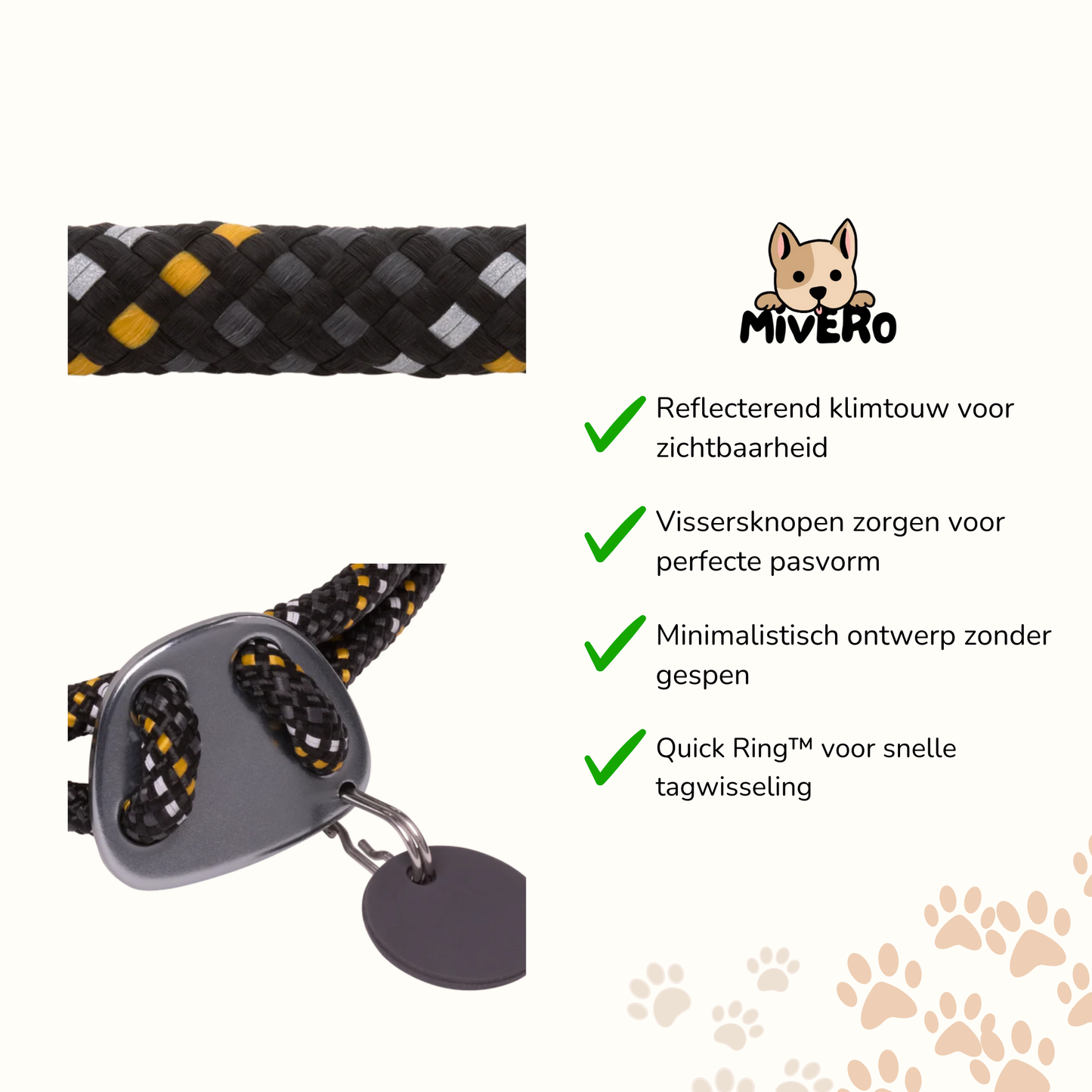 Flexlead -  Reflecterende Knopenloze Hondenhalsband
