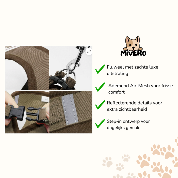 Airluxe - Fluwelen Reflecterend Hondentuigje