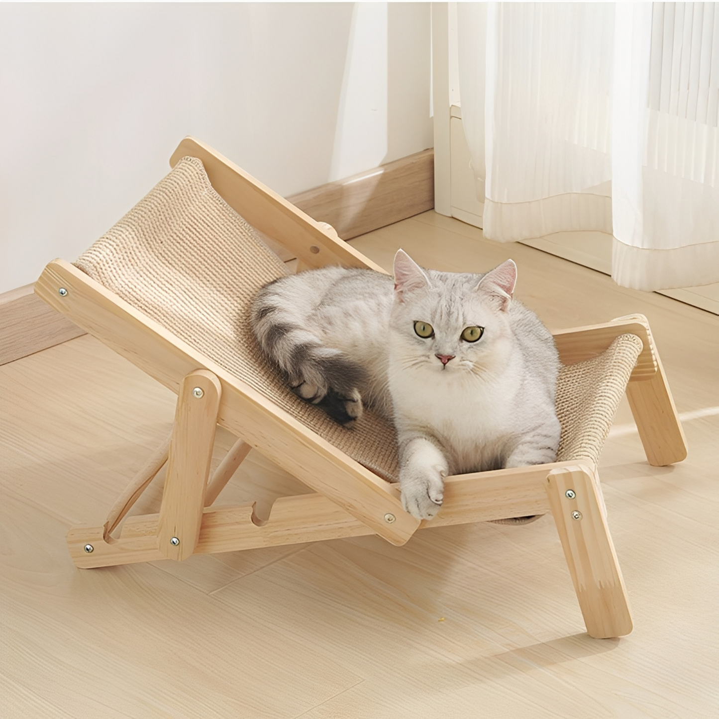 FurLounge -  Verstelbare Houten Kattenlounger