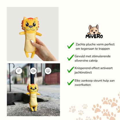 Minikat -  Knisperende Silvervine Knuffelkat