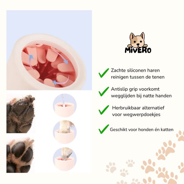 WagWash - Zelfreinigende Siliconen Pootreiniger