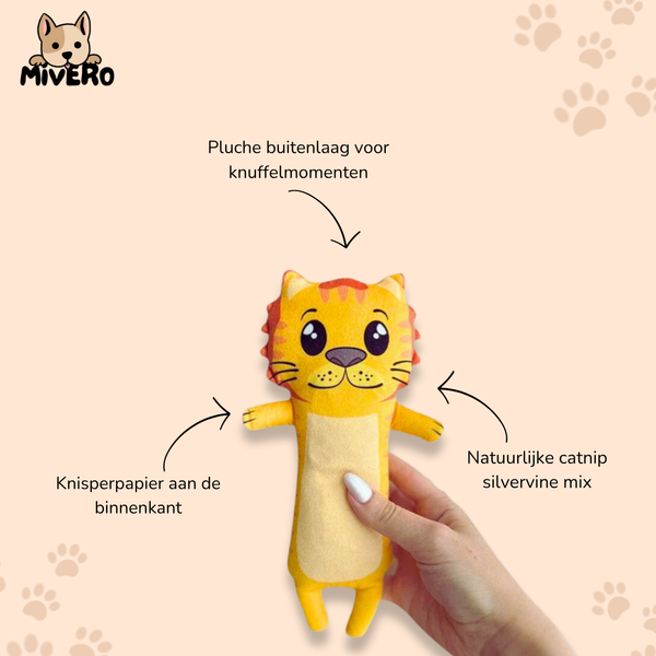 Minikat -  Knisperende Silvervine Knuffelkat
