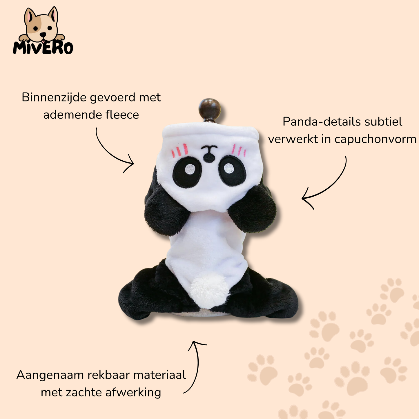Pawnda - Hypoallergene Panda Hondenhoodie