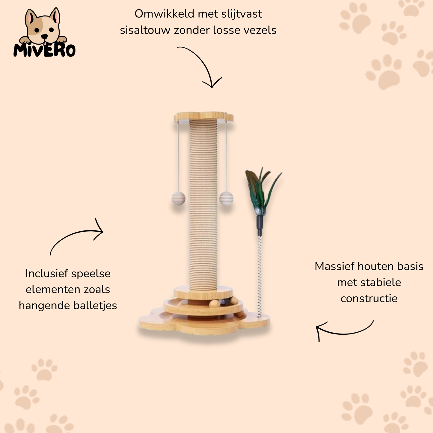 PurrVana - Massief Sisal Kattenkrabpaal