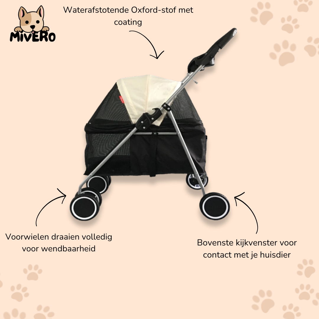 Rollipet - Opvouwbare Ventilerende Huisdierenbuggy