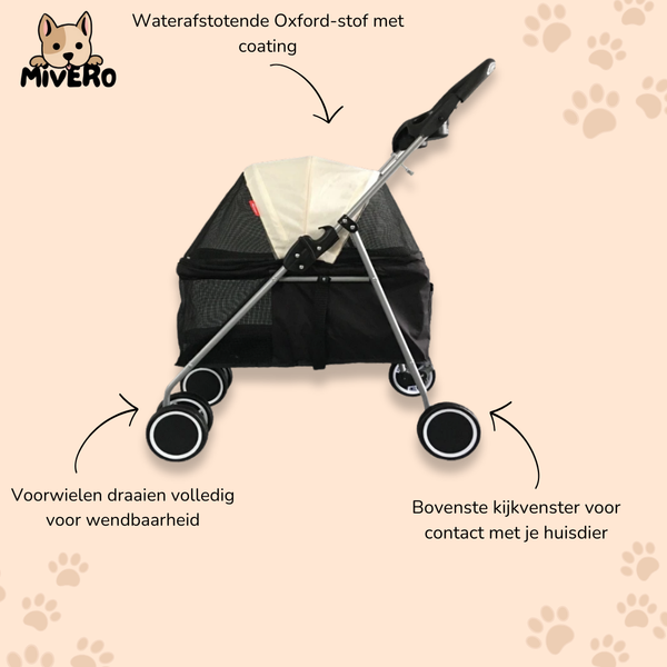 Rollipet - Opvouwbare Ventilerende Huisdierenbuggy