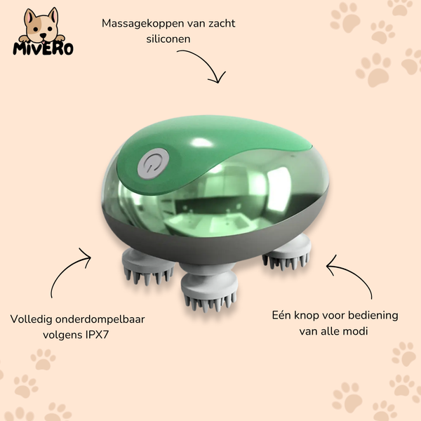 Whiskalm -  Waterdichte Siliconen Dierenmassager