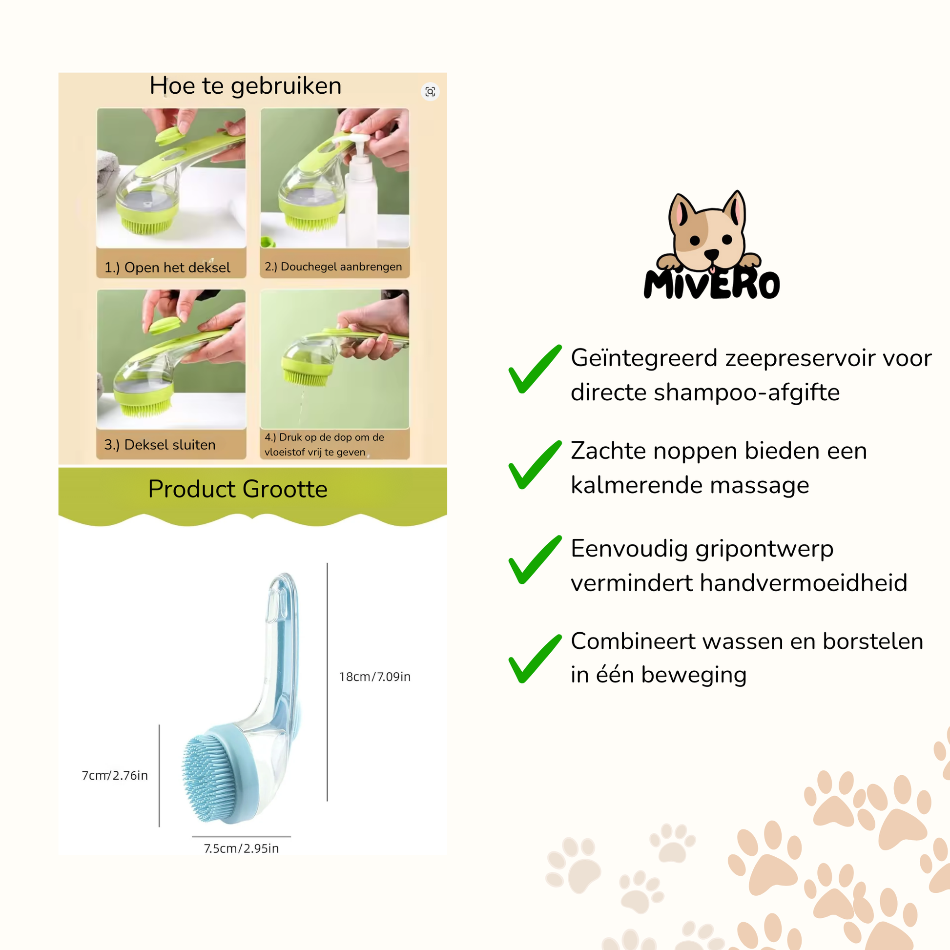 Soothrinse - Massagegevende Zeepborstel Huisdieren