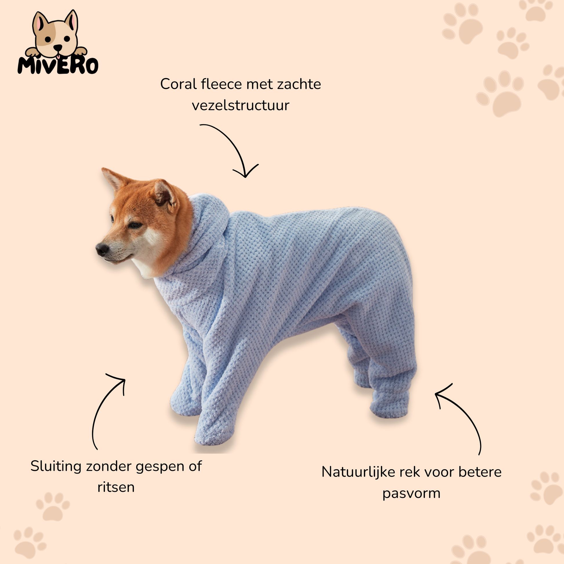 WuffWrap - Absorberende Coralfleece Hondenbadjas