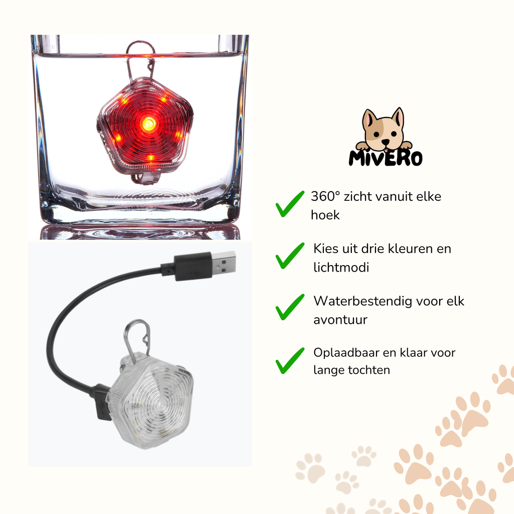 Vizion - Oplaadbaar Waterdicht Hondenlicht