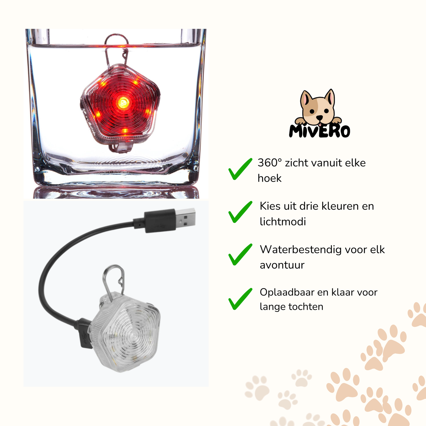 Vizion - Oplaadbaar Waterdicht Hondenlicht
