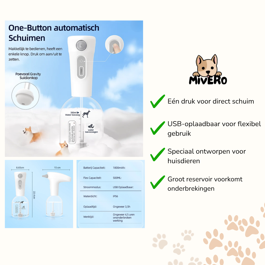 Purrify -  Automatische Schuim Hondendouche