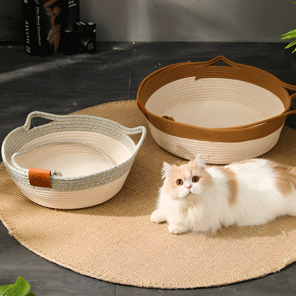 PawBasket - Katoenen Gevlochten Kattenmand