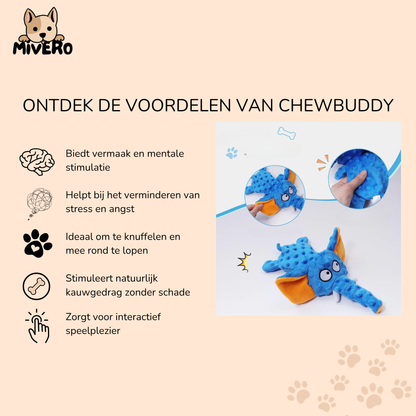 ChewBuddy - Kauwbestendig Knuffelspeeltje Hond