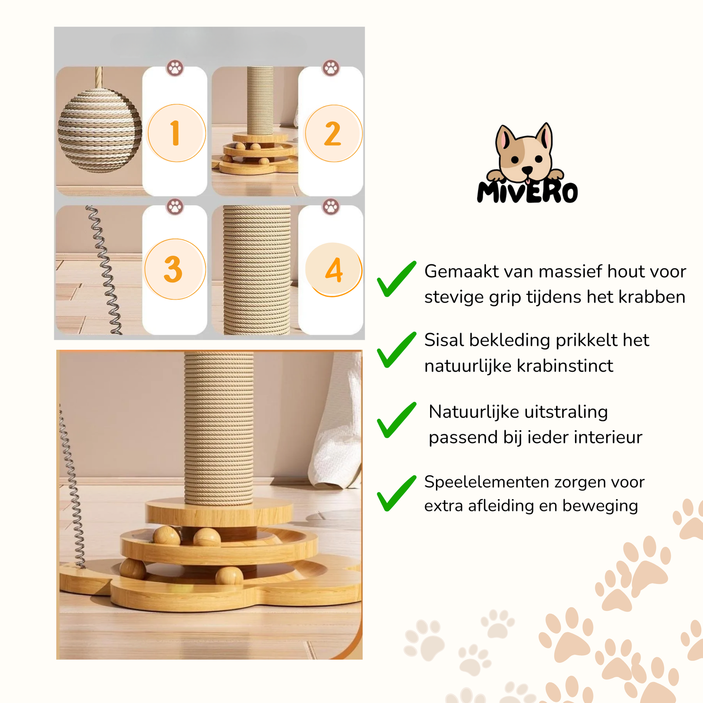 PurrVana - Massief Sisal Kattenkrabpaal